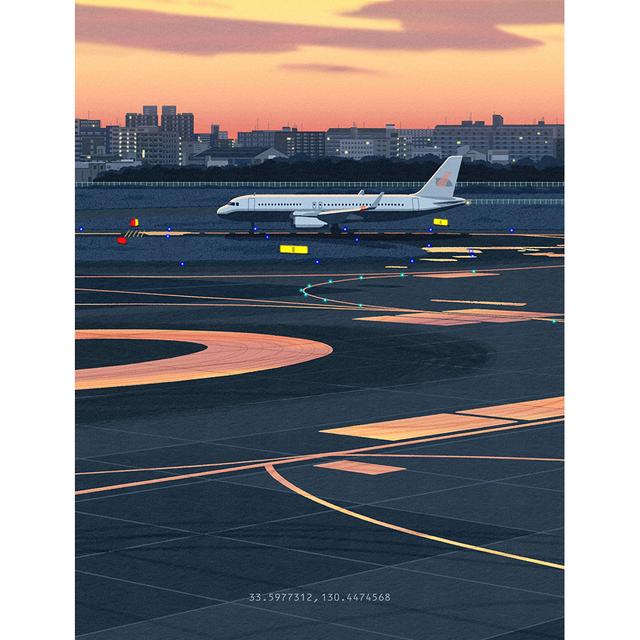 【予約・受注生産】【嶋田里英・直筆サイン入り】【額装】ジークレー作品「滑光路」※3月下旬頃発送予定