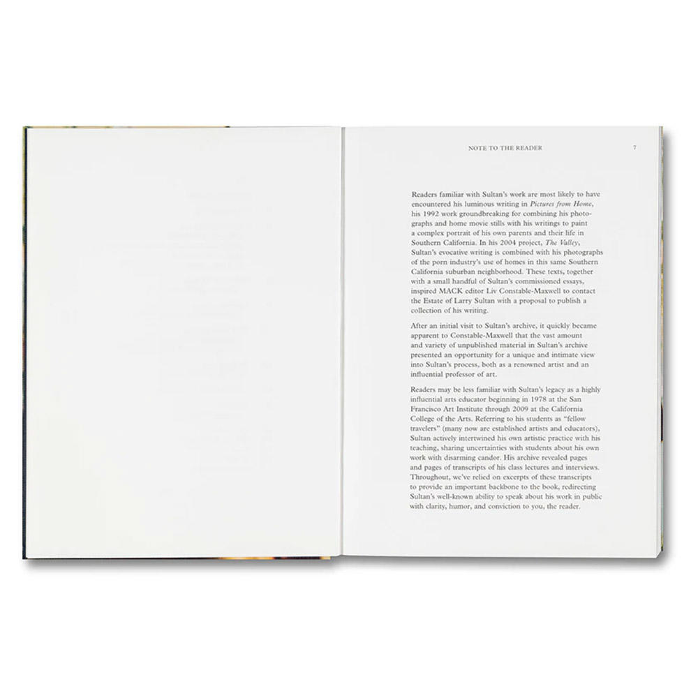 WATER OVER THUNDER: SELECTED WRITINGS by Larry Sultan（ラリー・サルタン）