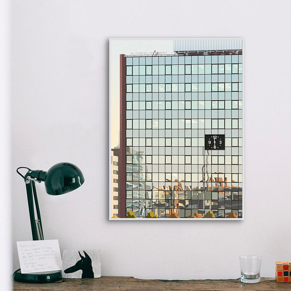 【嶋田里英：ジークレー作品】Still Bright City（額装付き）※2026年4月下旬発送予定