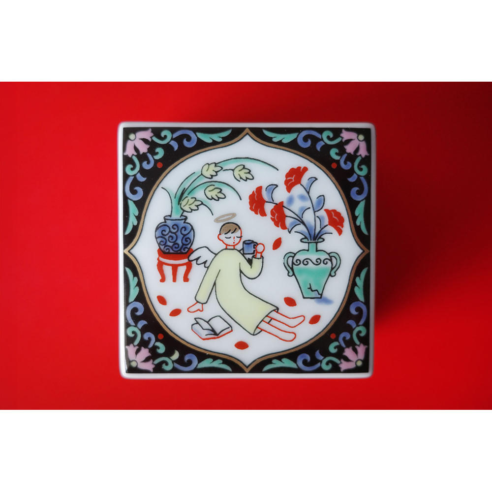 大津萌乃　天使文 角蓋物