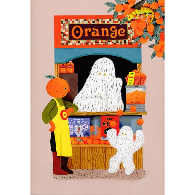 【予約】【小林マキ】原画（額装）Orange Stand　※4月中旬頃発送予定