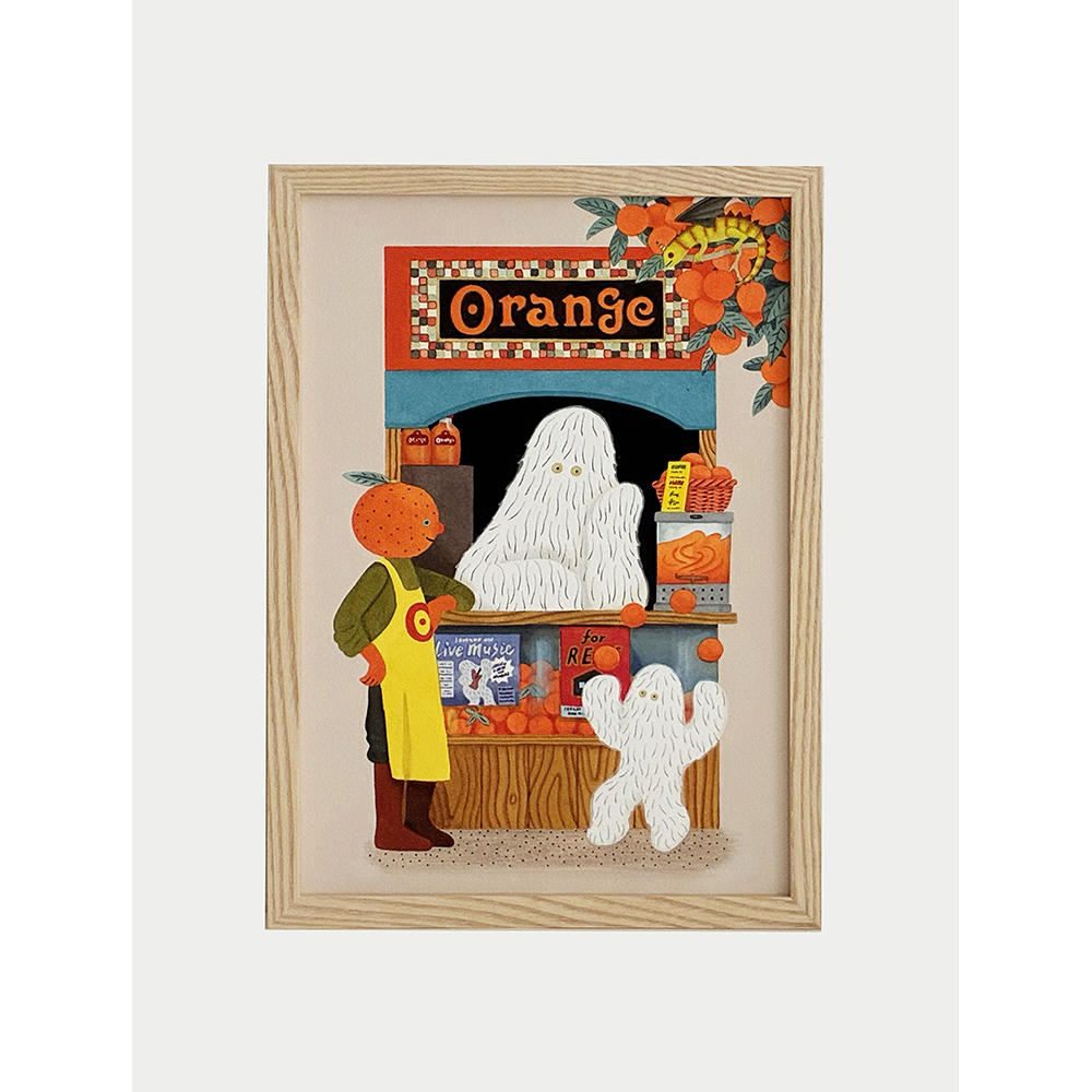 【予約】【小林マキ】原画（額装）Orange Stand　※4月中旬頃発送予定