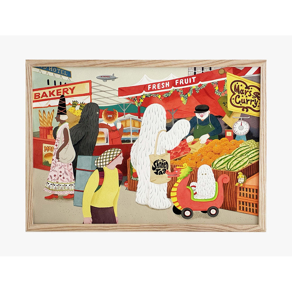 【予約】【小林マキ】原画（額装）Market　※4月中旬頃発送予定