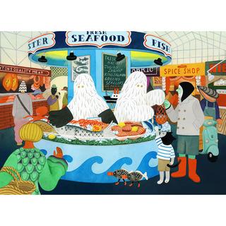 【予約】【小林マキ】原画（額装）Fishmonger　※4月中旬頃発送予定