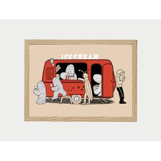 【予約】【小林マキ】ジクレー Ice-cream Truck (額装)　※4月下旬頃発送予定
