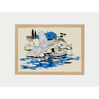 【予約】【小林マキ】ジクレー Summer House (額装)　※4月下旬頃発送予定