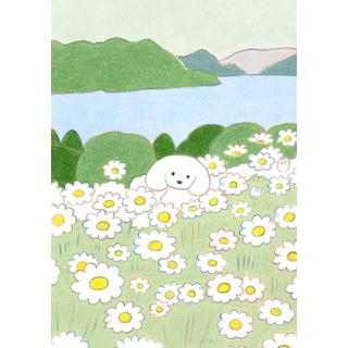 (受注) てらおかなつみのたくさんの犬展 ジークレー L_09 額付 直筆サイン入り