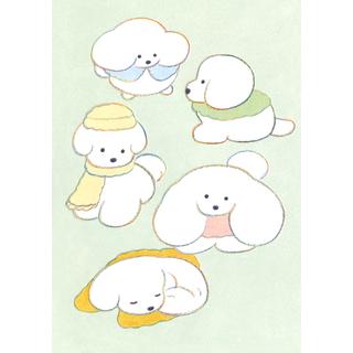 (受注) てらおかなつみのたくさんの犬展 ジークレー L_12 額付 直筆サイン入り