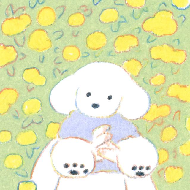 (受注) てらおかなつみのたくさんの犬展 ジークレー S_01 額付 直筆サイン入り