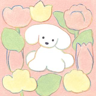 (受注) てらおかなつみのたくさんの犬展 ジークレー S_16 額付 直筆サイン入り