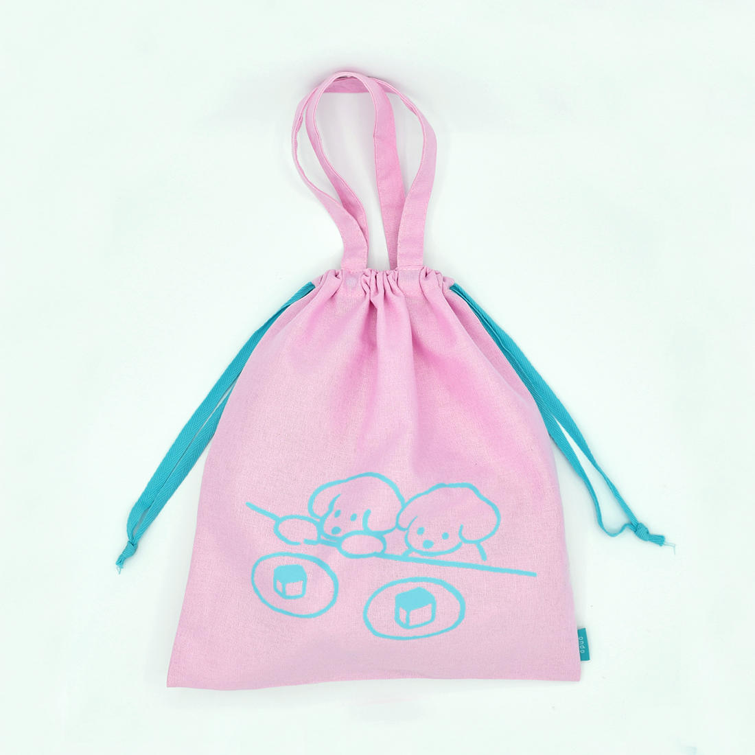 てらおかなつみのたくさんの犬展 巾着トートバック ピンク