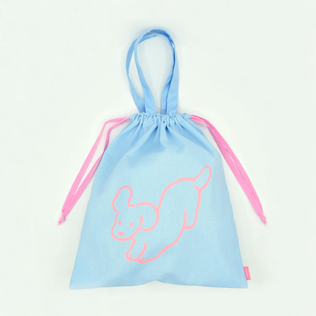 てらおかなつみのたくさんの犬展 巾着トートバック ブルー