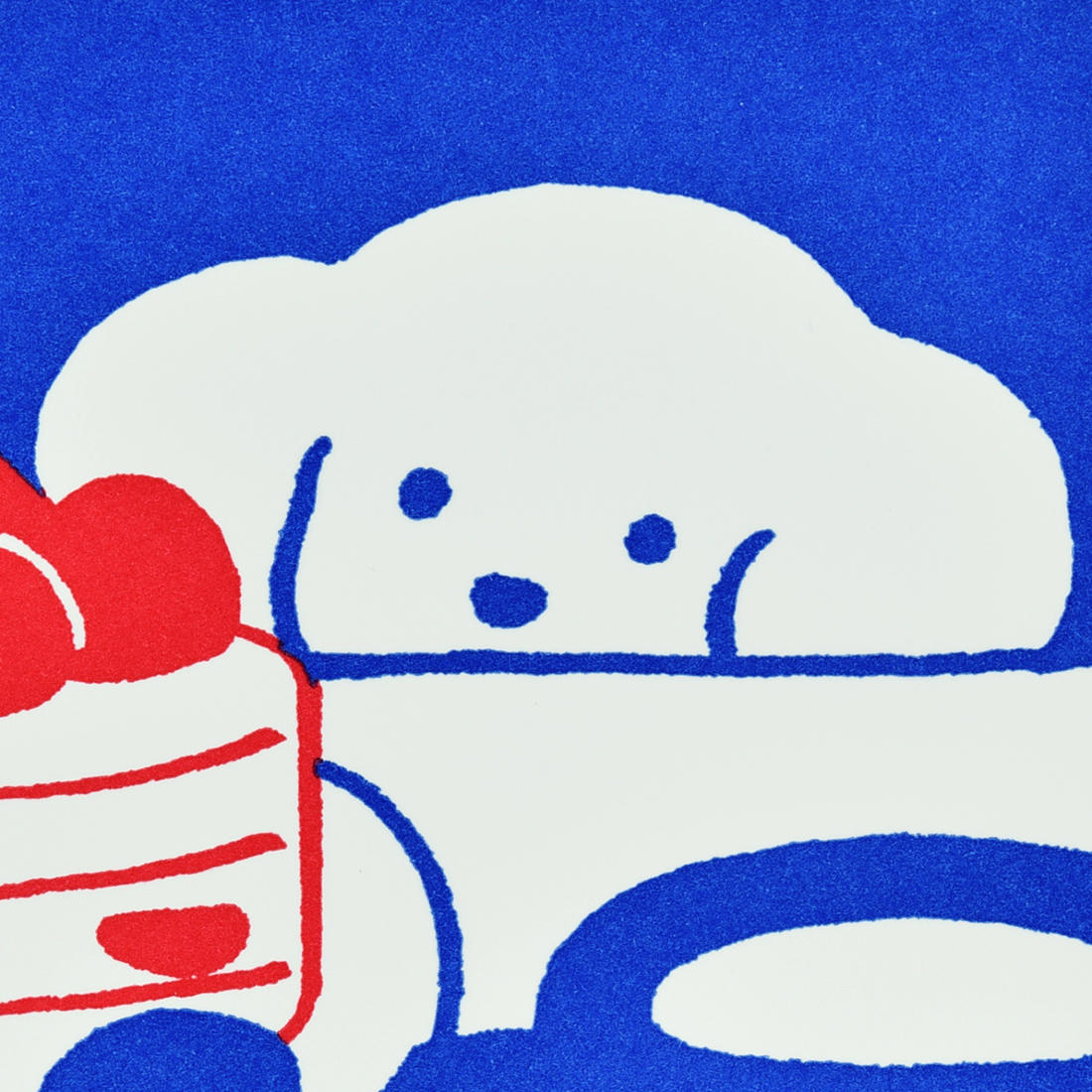 てらおかなつみのたくさんの犬展 活版アート 「ショートケーキ」