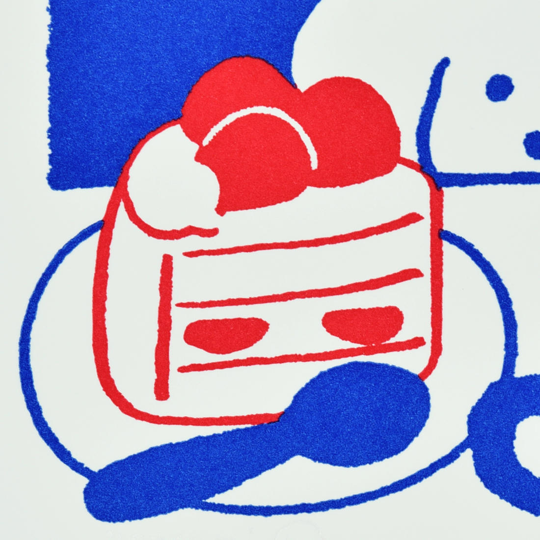 てらおかなつみのたくさんの犬展 活版アート 「ショートケーキ」