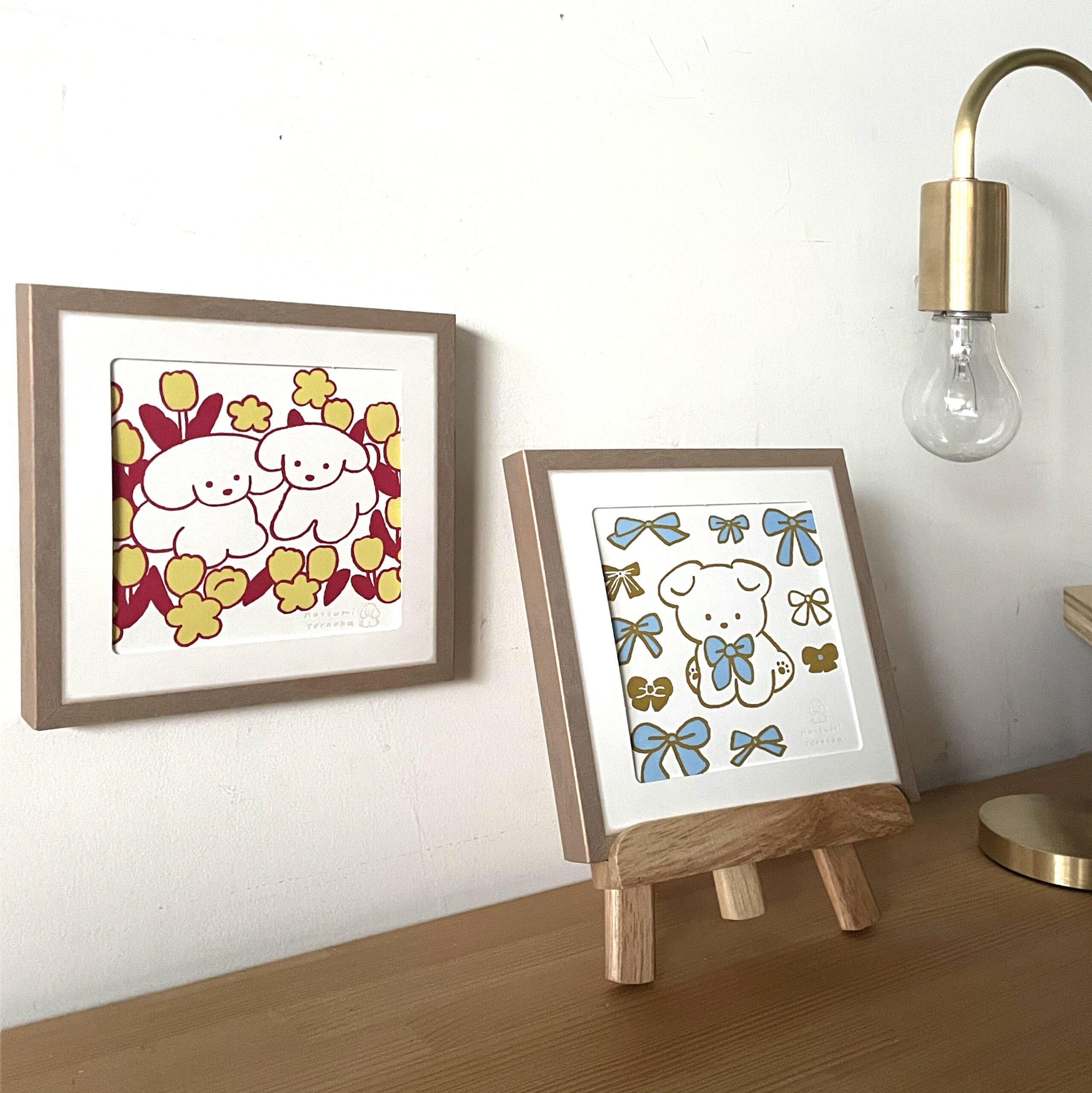 てらおかなつみのたくさんの犬展 活版アート 「パンケーキ」