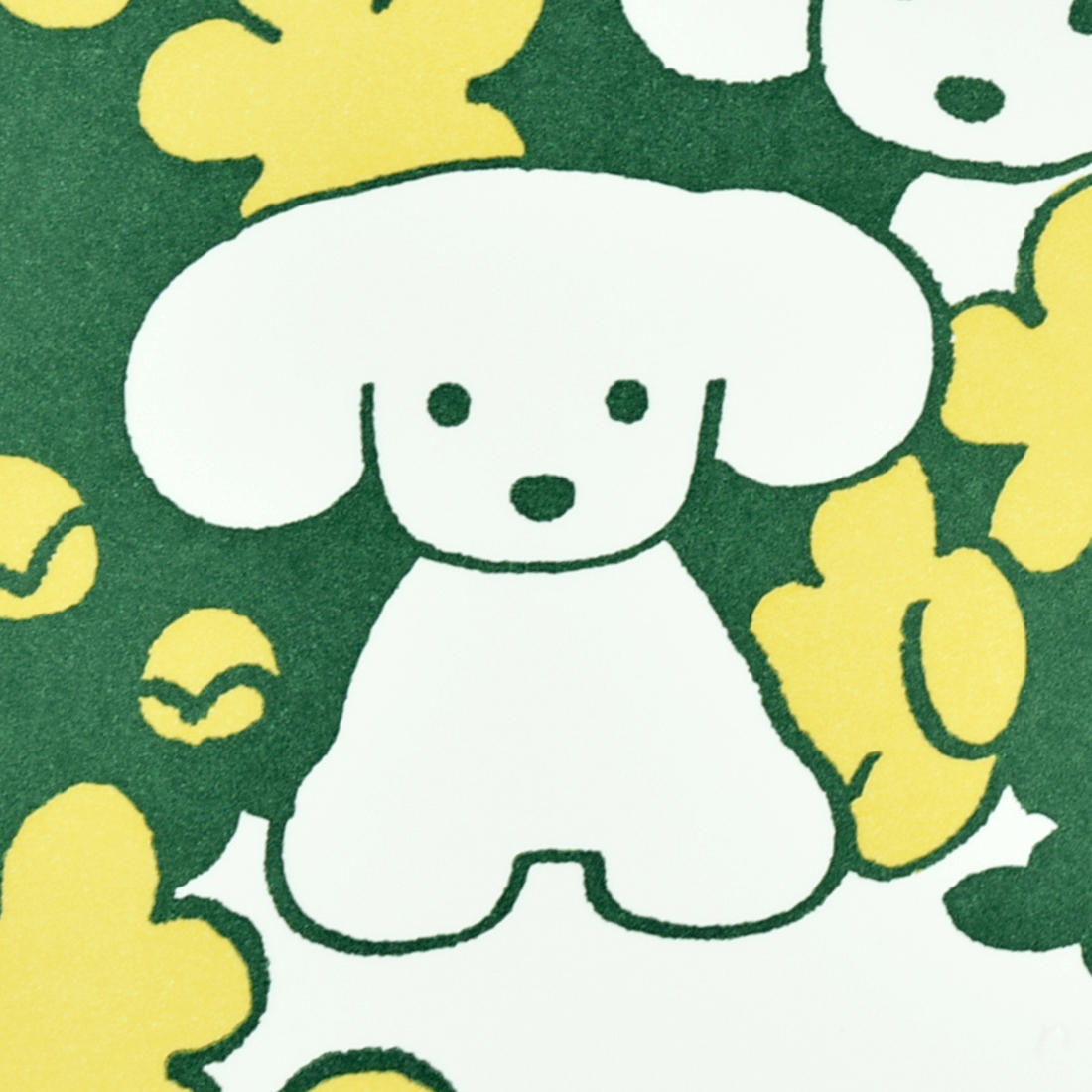 てらおかなつみのたくさんの犬展 活版アート 「フラワー(グリーン)」