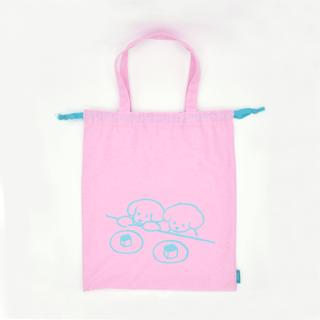 てらおかなつみのたくさんの犬展 巾着トートバック ピンク
