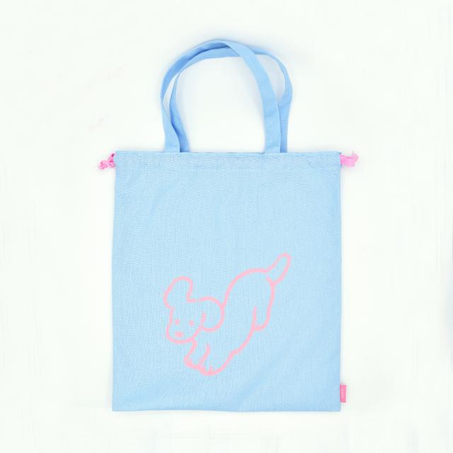 てらおかなつみのたくさんの犬展 巾着トートバック ブルー