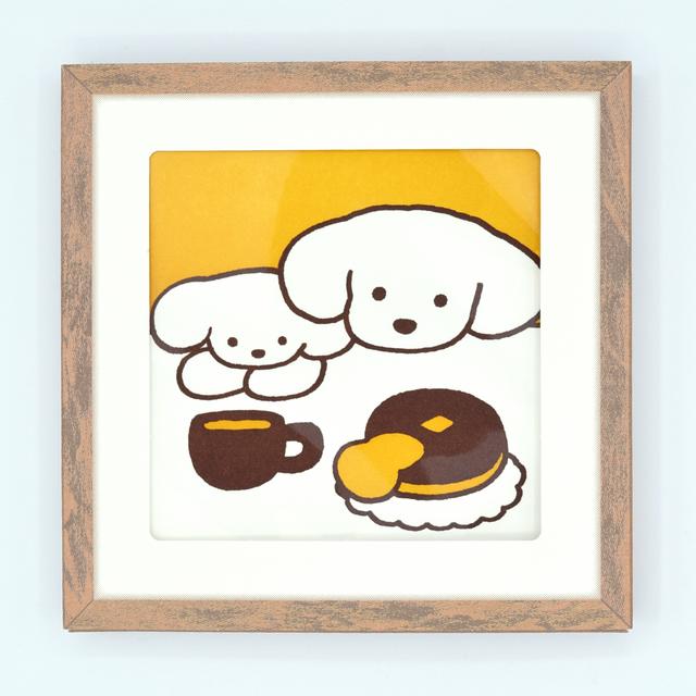 てらおかなつみのたくさんの犬展 活版アート 「パンケーキ」