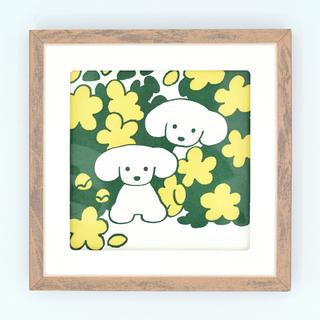 てらおかなつみのたくさんの犬展 活版アート 「フラワー(グリーン)」