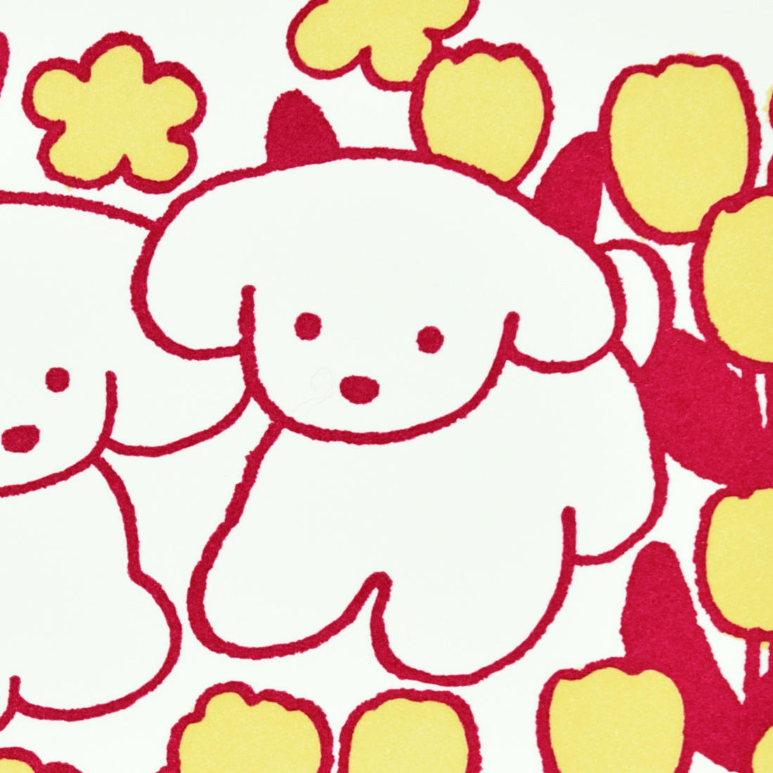 てらおかなつみのたくさんの犬展 活版アート 「フラワー(レッド)」