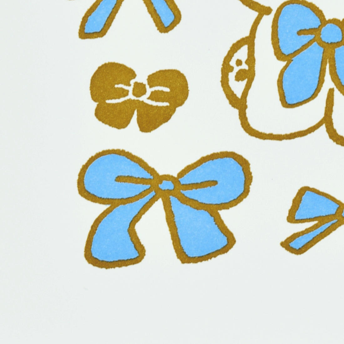 てらおかなつみのたくさんの犬展 活版アート 「リボン」