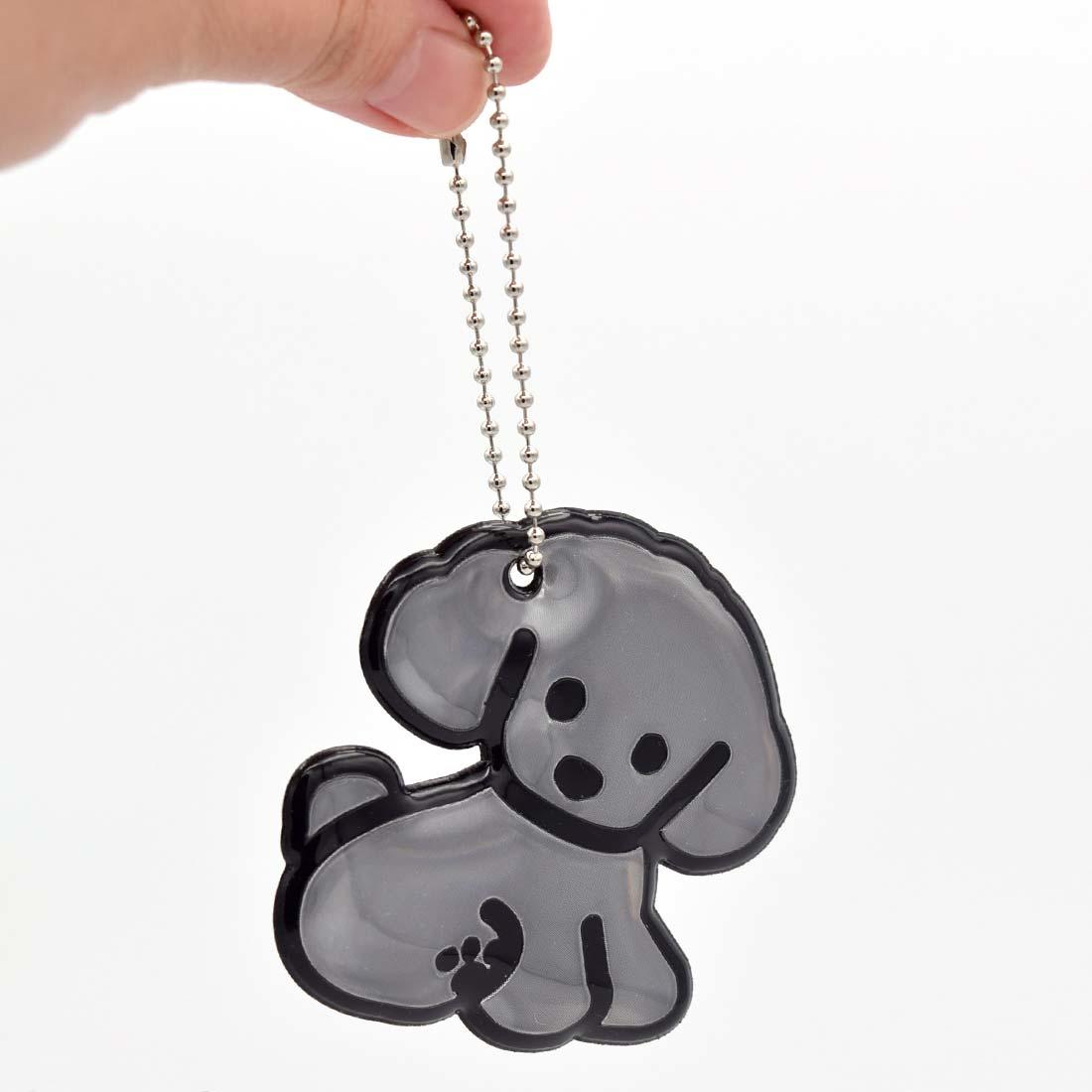 てらおかなつみのたくさんの犬展 犬の反射板キーホルダー 黒