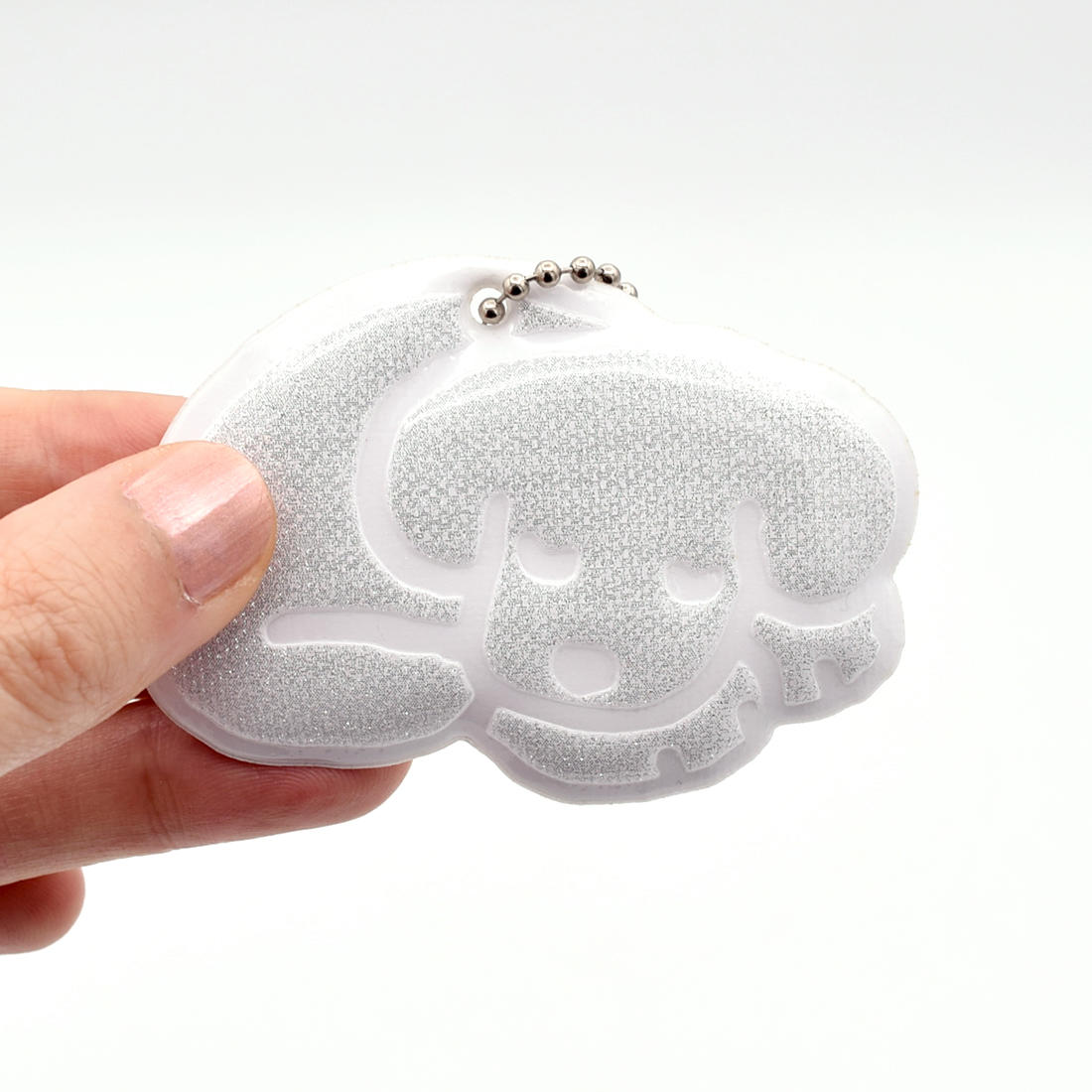 てらおかなつみのたくさんの犬展 犬の反射板キーホルダー 白