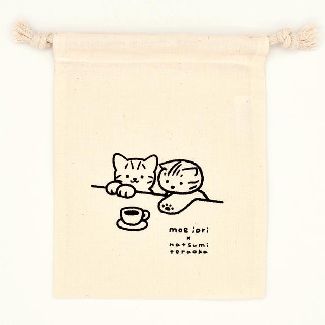 てらおかなつみのたくさんの犬展 ねこの巾着 伊織もえコラボ