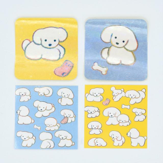てらおかなつみのたくさんの犬展 犬のキラキラシールセット ４枚セット