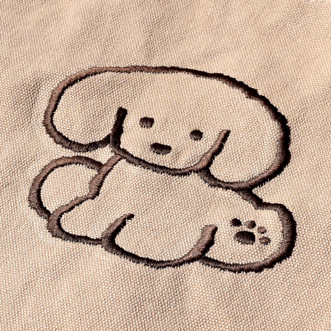 てらおかなつみのたくさんの犬展 犬の刺繍トートバッグ ベージュ