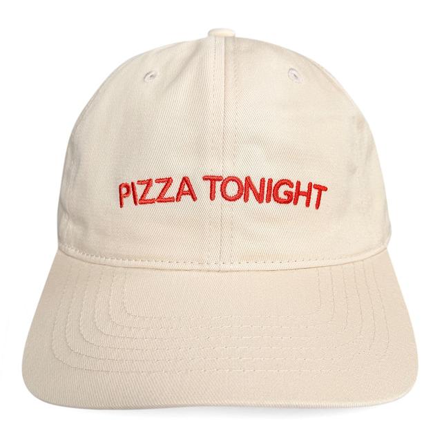 【IDEA】PIZZA TONIGHT hat  (CREAM + RED EMBROIDERY)キャップ