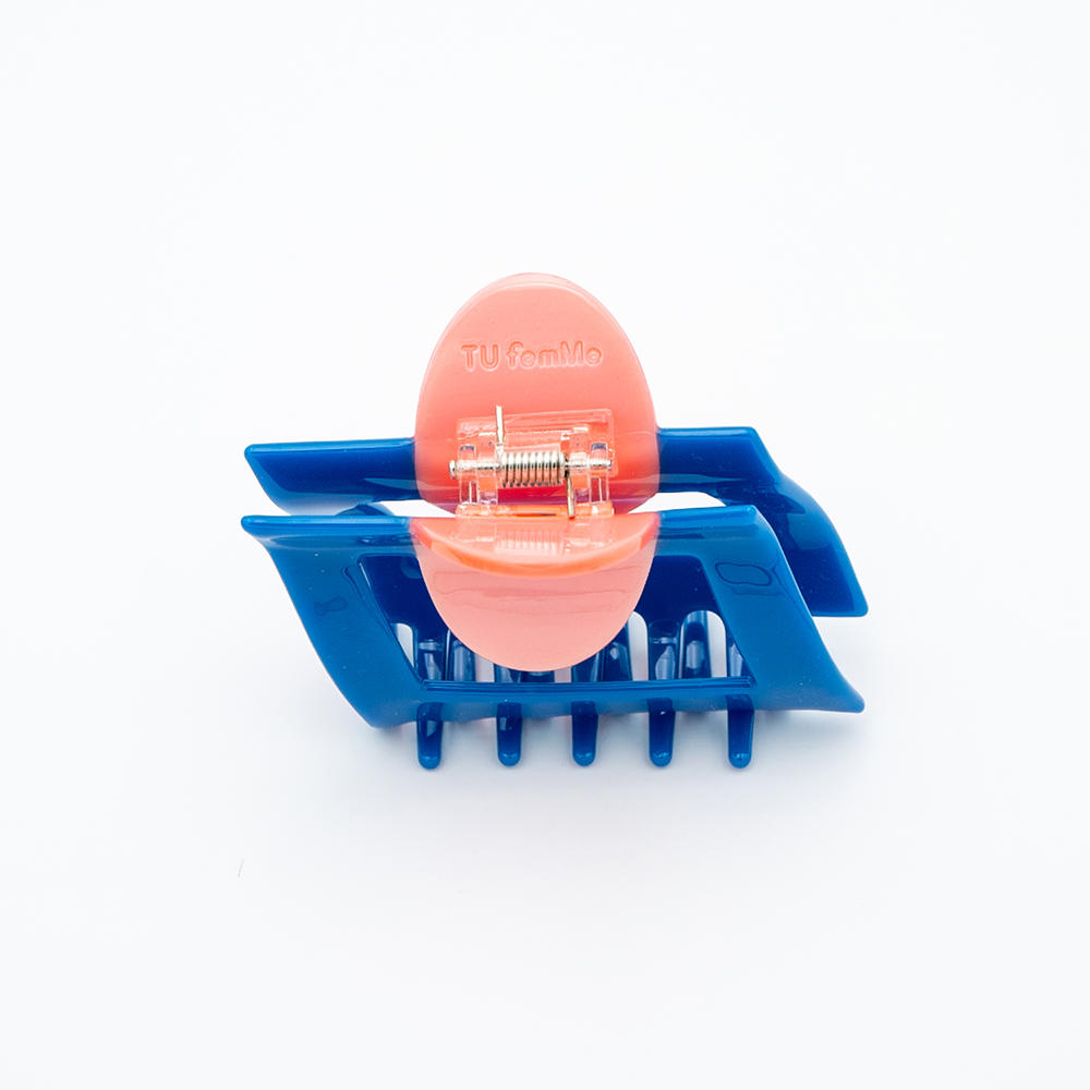 【瓜生太郎】Hair Claw M size_Coral & Cobalt　ヘアクリップ