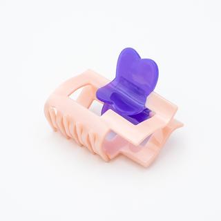 【瓜生太郎】Hair Claw M size_Violet & Peach Beige　ヘアクリップ