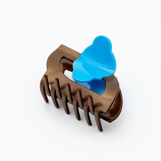 【瓜生太郎】Hair Claw M size_Cyan ＆ Mocha　ヘアクリップ