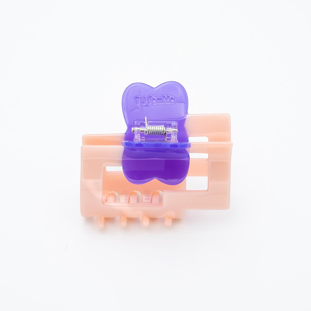 【瓜生太郎】Hair Claw M size_Violet & Peach Beige　ヘアクリップ