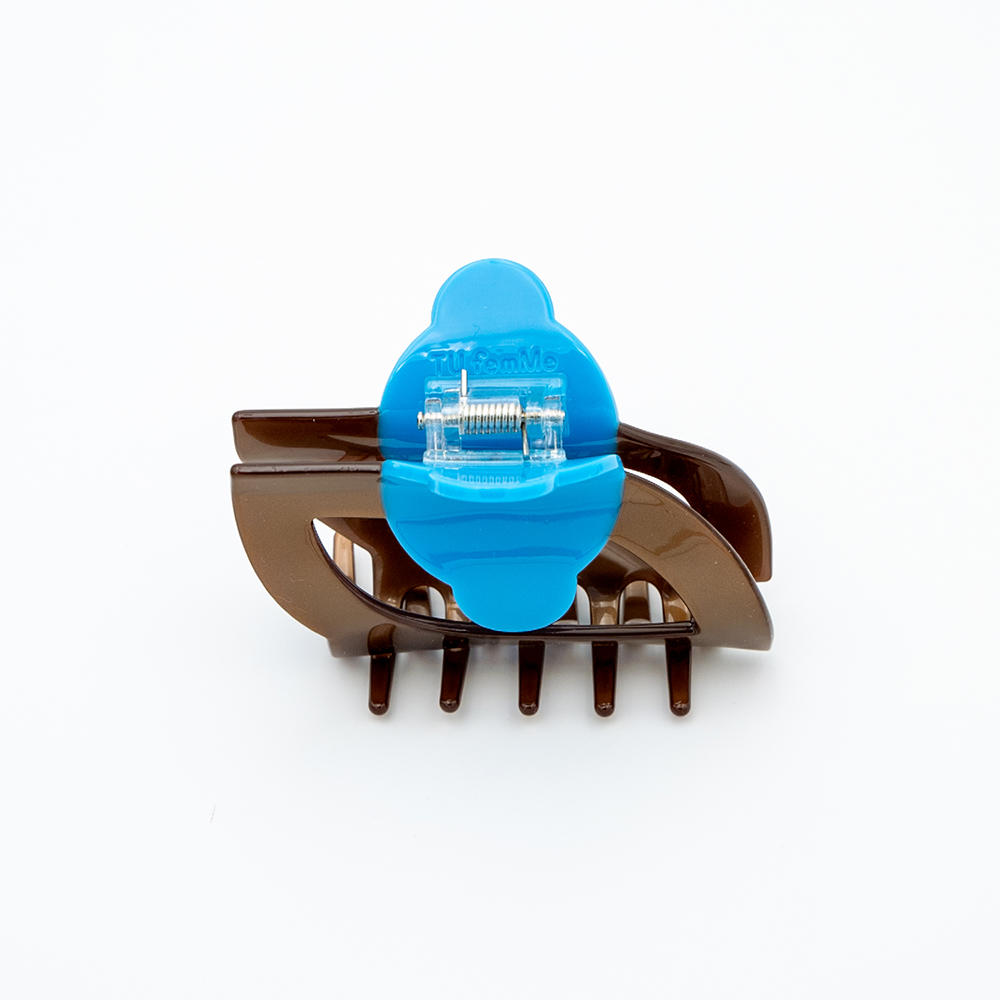 【瓜生太郎】Hair Claw M size_Cyan ＆ Mocha　ヘアクリップ