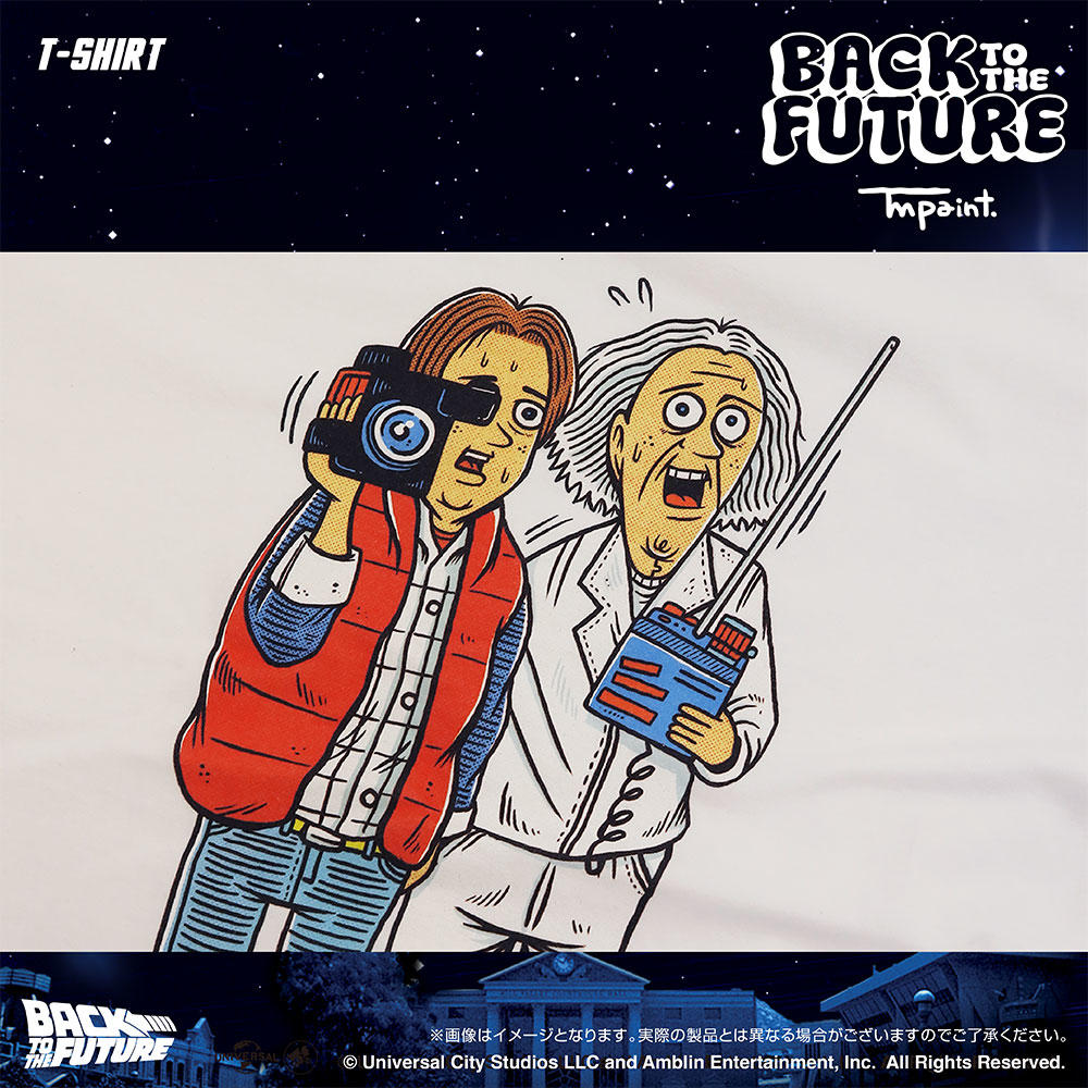 Back To The Future(バックトゥザフューチャー)  x TM paint Ｔシャツ Marty(マーティ) & Doc(ドク) 