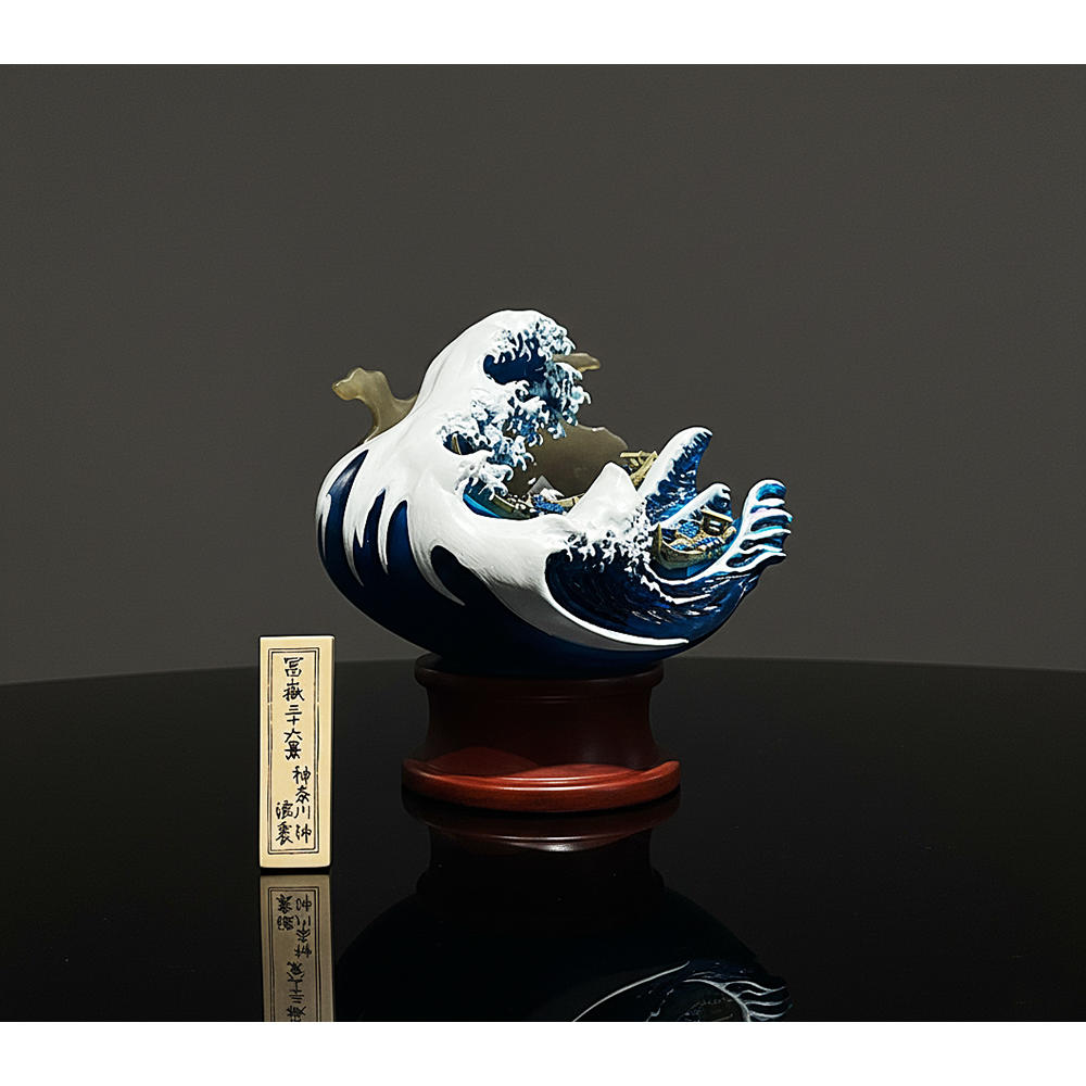 北斎（HOKUSAI）立像譚 神奈川沖浪裏 アートグッズ カラー -の商品詳細