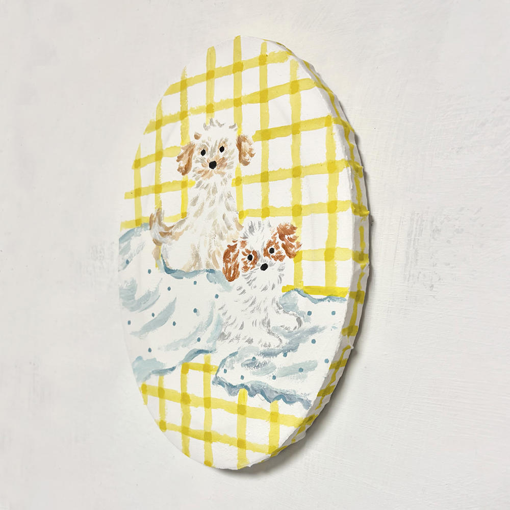 【利光春華・受注制作作品】No.3 ずっと一緒だよ (fuku&tama)　※会期終了後７月中の発送予定