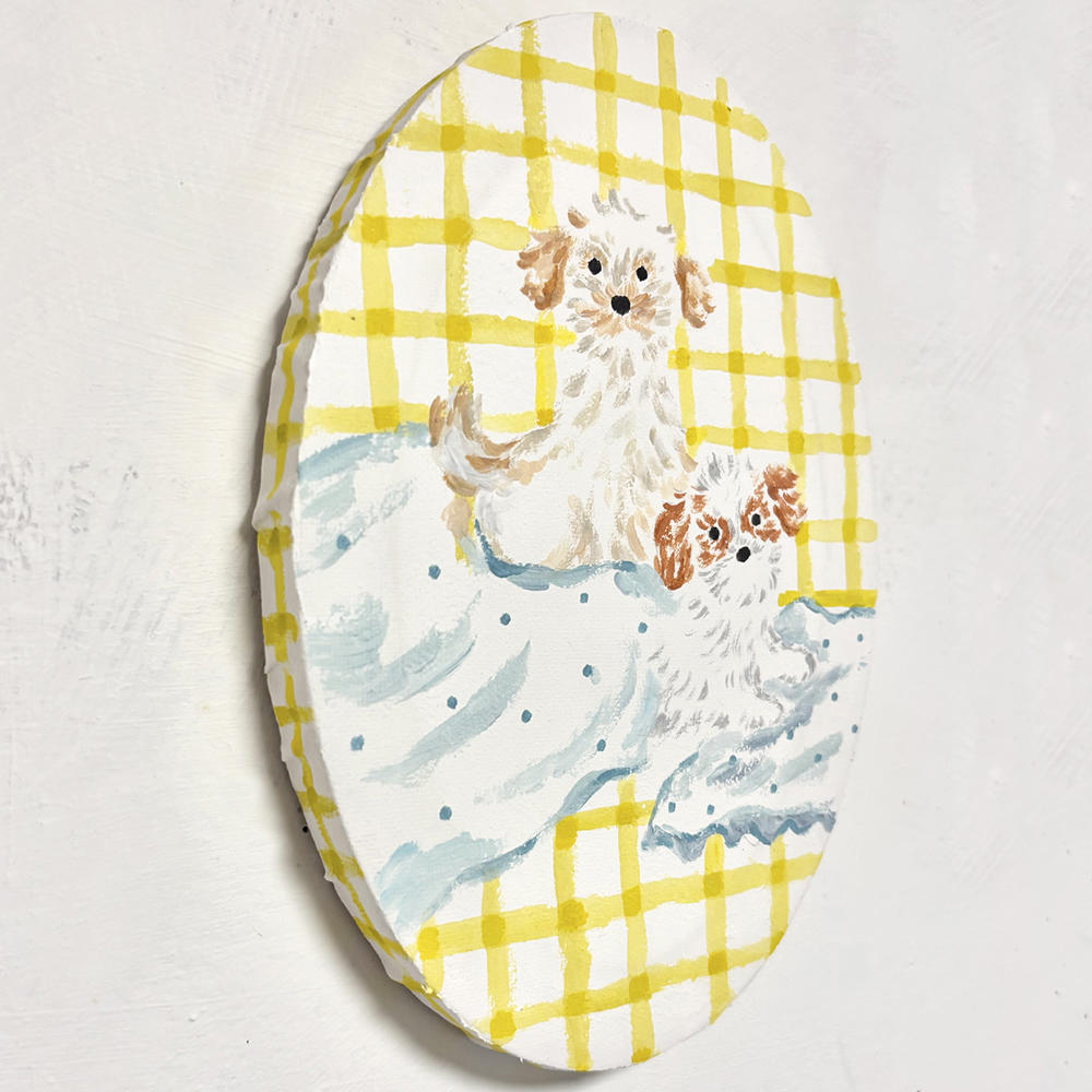 【利光春華・受注制作作品】No.3 ずっと一緒だよ (fuku&tama)　※会期終了後７月中の発送予定