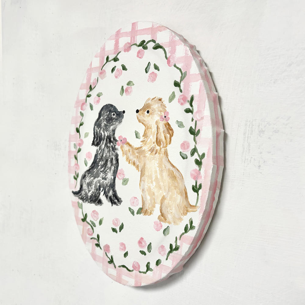 【利光春華・受注制作作品】No.5 バトンタッチ(Nico&Cocoa)　※会期終了後７月中の発送予定