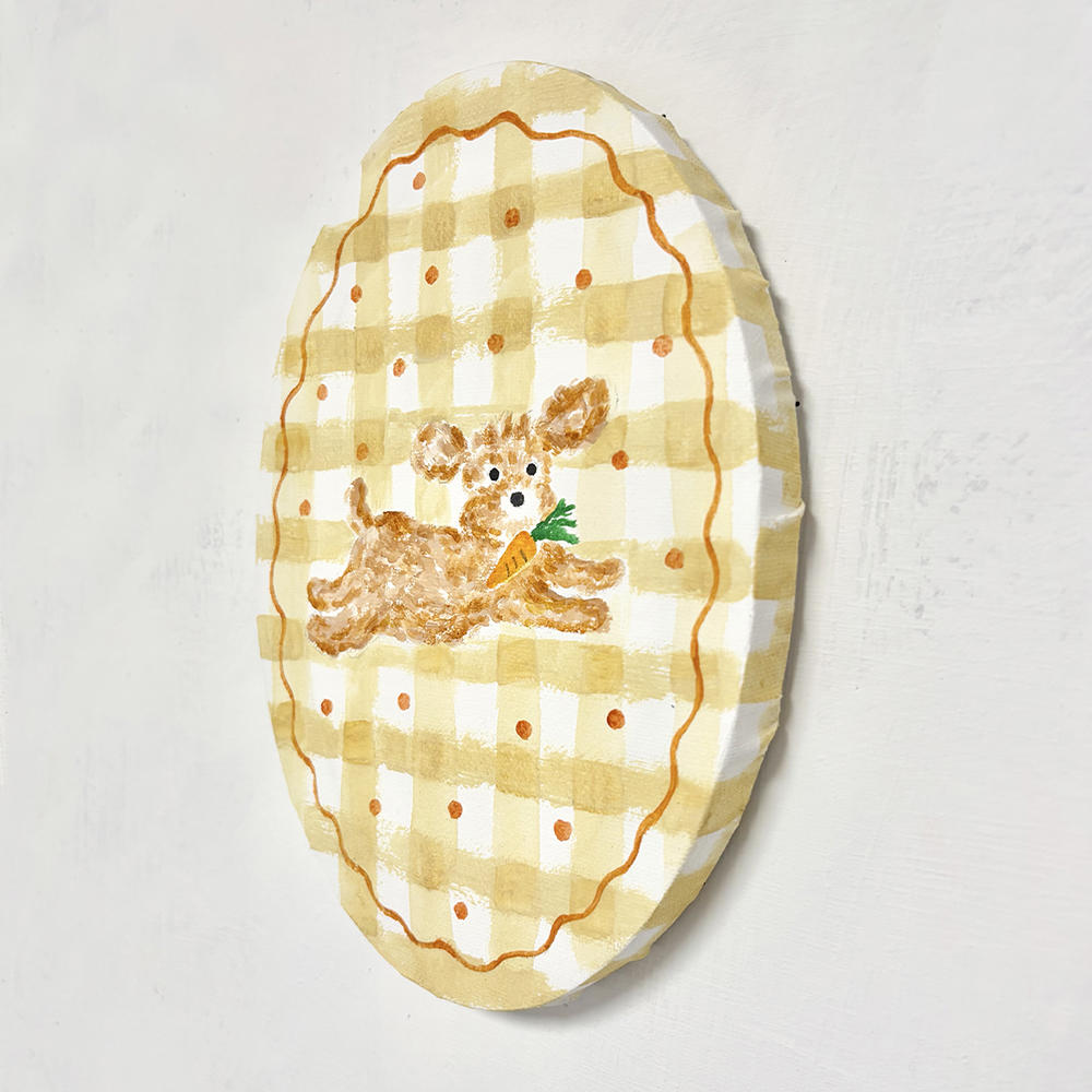 【利光春華・受注制作作品】No.10 ぴょんぴょこ！(PERO)　※会期終了後７月中の発送予定