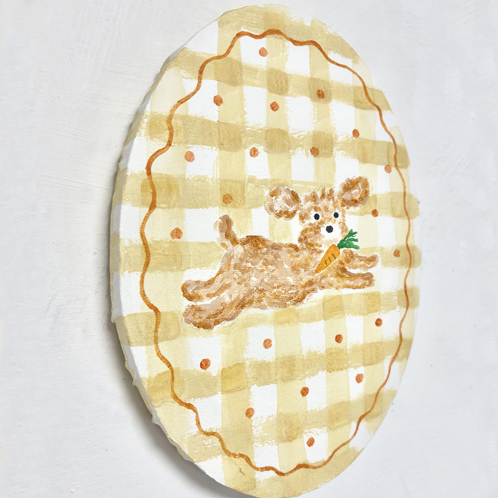 【利光春華・受注制作作品】No.10 ぴょんぴょこ！(PERO)　※会期終了後７月中の発送予定