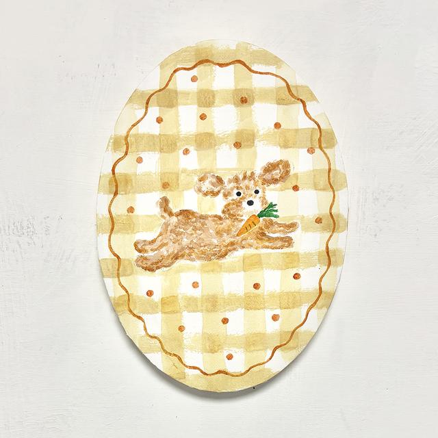 【利光春華・受注制作作品】No.10 ぴょんぴょこ！(PERO)　※会期終了後７月中の発送予定