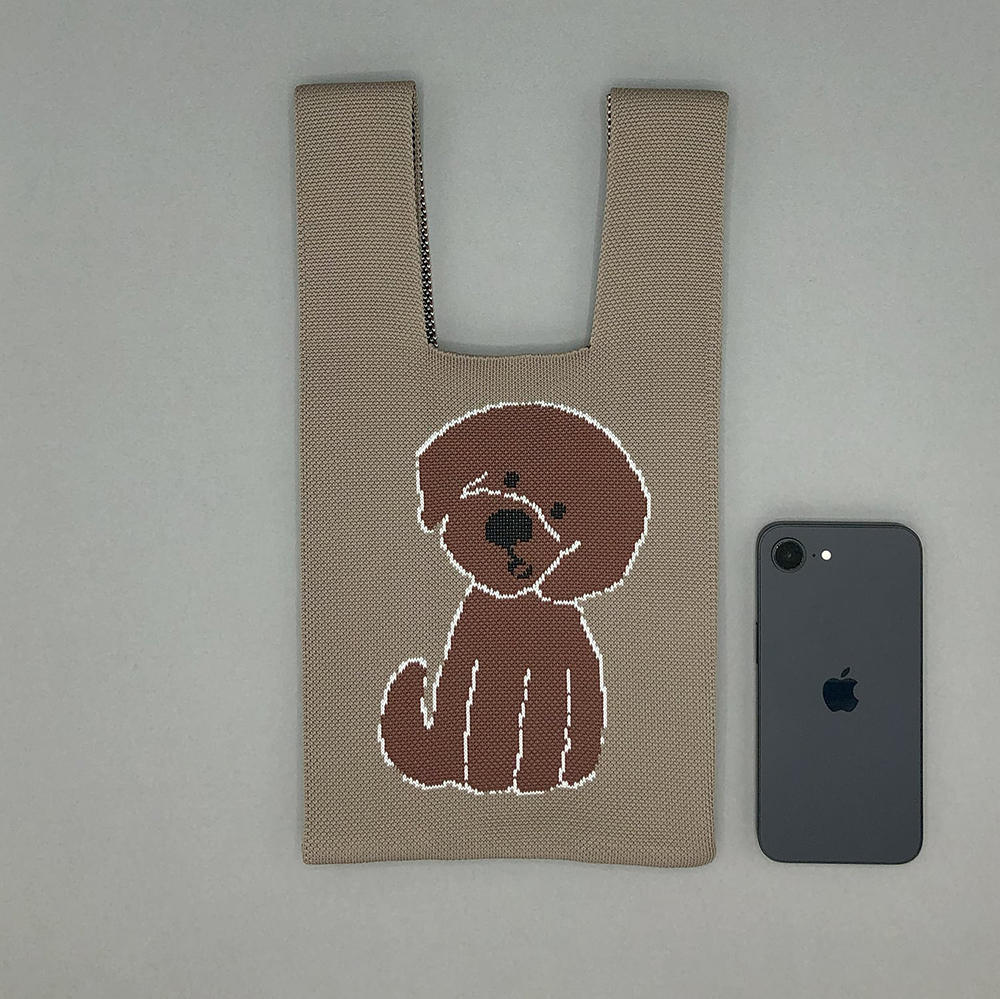 北村人 BROWN POODLE ブラウンプードル ニット ミニマルシェバッグ 【bpbp】