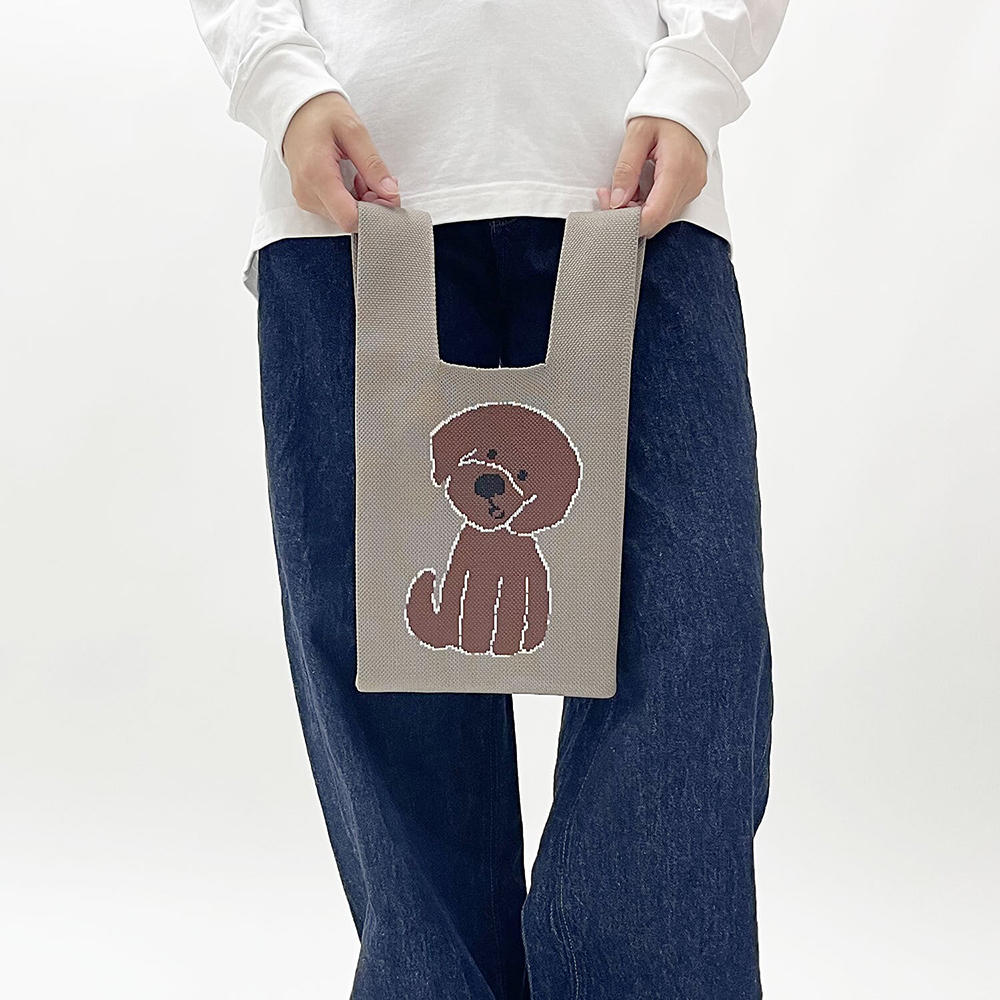 北村人 BROWN POODLE ブラウンプードル ニット ミニマルシェバッグ 【bpbp】