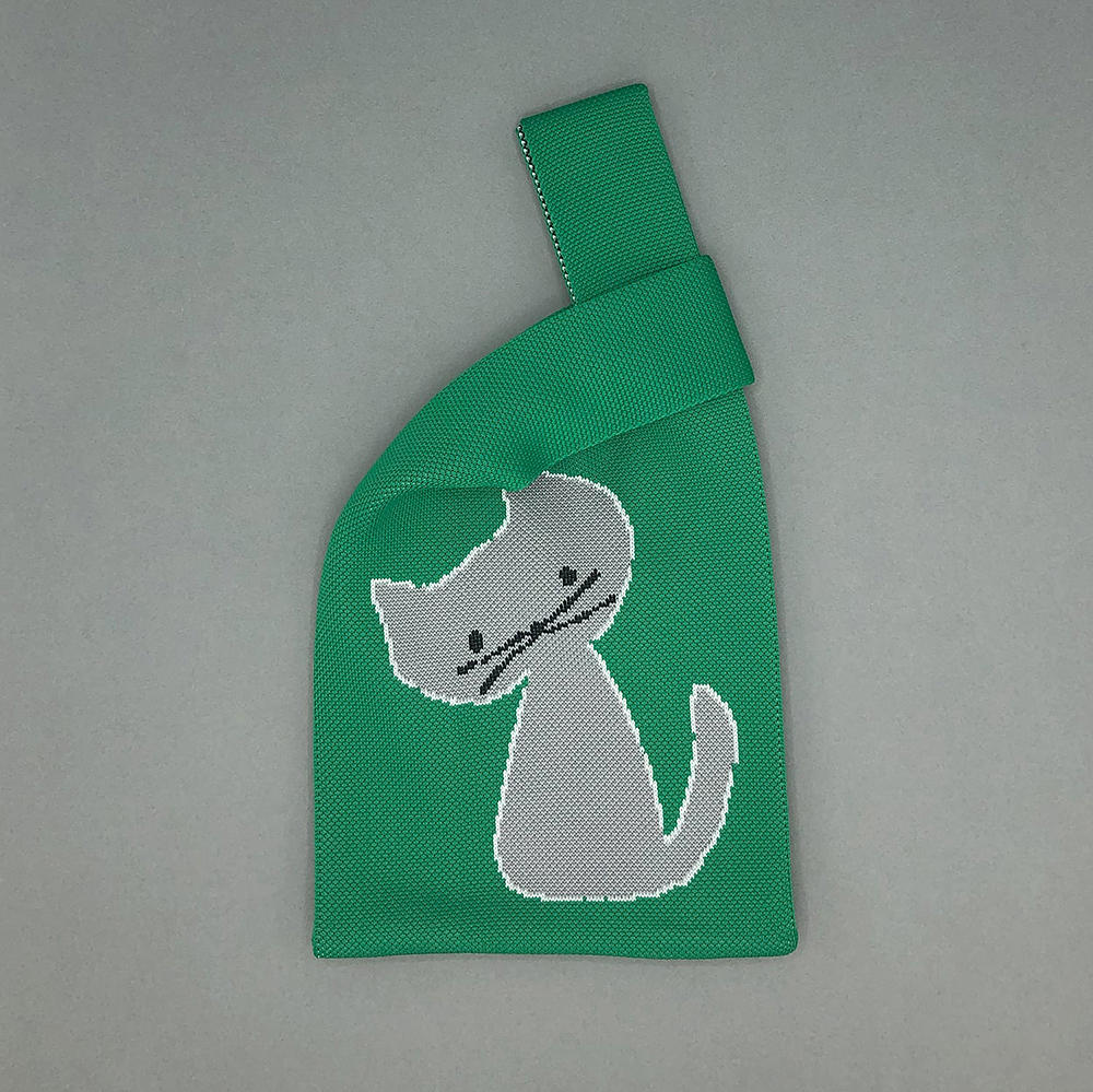 北村人 GREY CAT グレーの猫 ニット ミニマルシェバッグ 【bpbp】