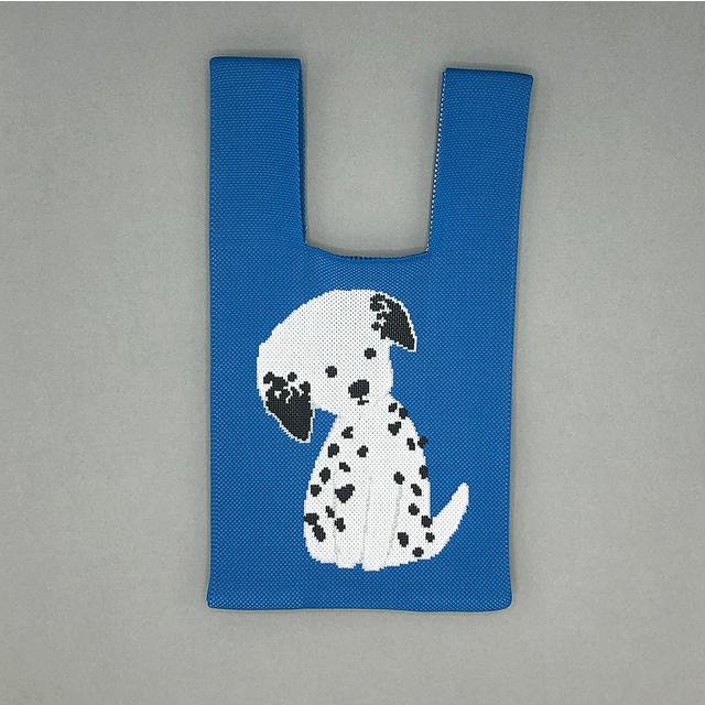 北村人 DALMATIAN ダルメシアン ニット ミニマルシェバッグ 【bpbp】