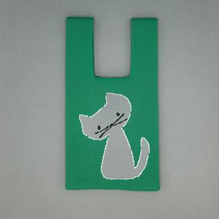 北村人 GREY CAT グレーの猫 ニット ミニマルシェバッグ 【bpbp】